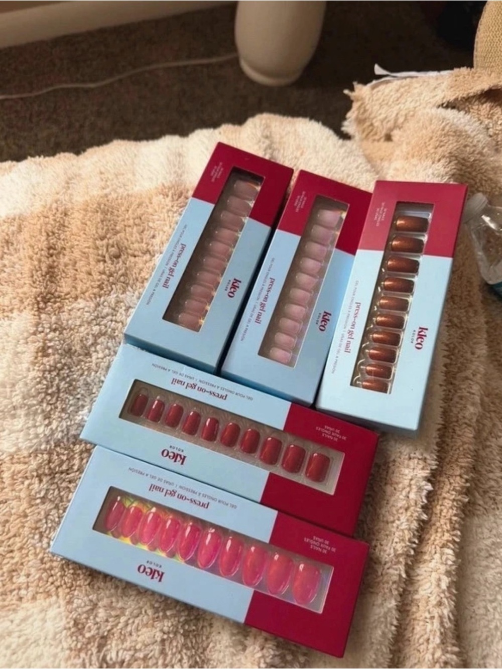 Bundle of 5 Press-On Gel Nails - Pink and Nude Shades